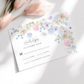 Spring Wildbloemen Paarse roze bruiloft RSVP Kaartje
