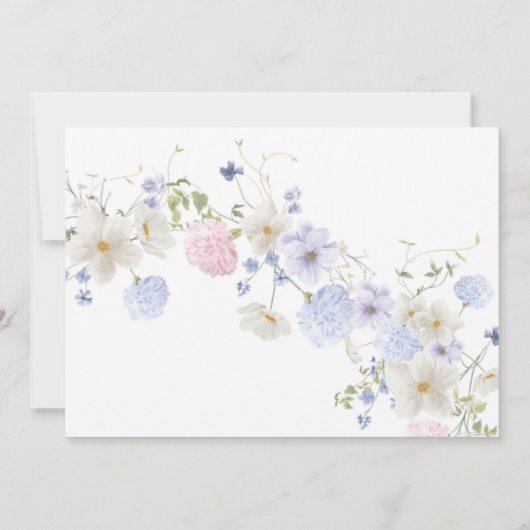 Spring Wildbloemen Paarse roze bruiloft Save The Date (Achterkant)