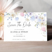 Spring Wildbloemen Paarse roze bruiloft Save The Date