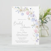 Spring Wildbloemen Paarse roze Vrijgezellenfeest Kaart (Staand voorkant)