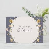 Spring Wilde Paars Bridesmaid-conceptkaart Kaart (Staand voorkant)