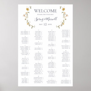 Spring Wildflower   Alfabetische zitplaats Poster