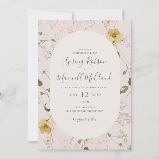 Spring Wildflower | Alles in één weddenschap uitno Kaart (Voorkant)