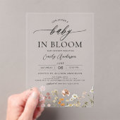 Spring Wildflower Baby in Bloom Baby shower Acryl Uitnodigingen (Insitu (Draagbaar))