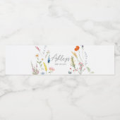 Spring Wildflower Baby in Bloom Baby shower Waterfles Etiket (Enkel label)