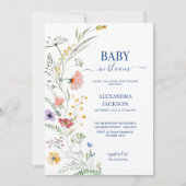 Spring Wildflower Baby in Bloom Invitation Kaart (Voorkant)
