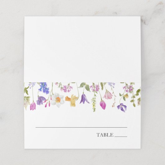 Spring Wildflower Baby Naam Plaats Kaarten Plaatskaartje (Buitenkant ongevouwen)