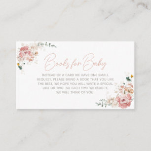 Spring Wildflower Baby shower Boeken voor Baby Informatiekaartje