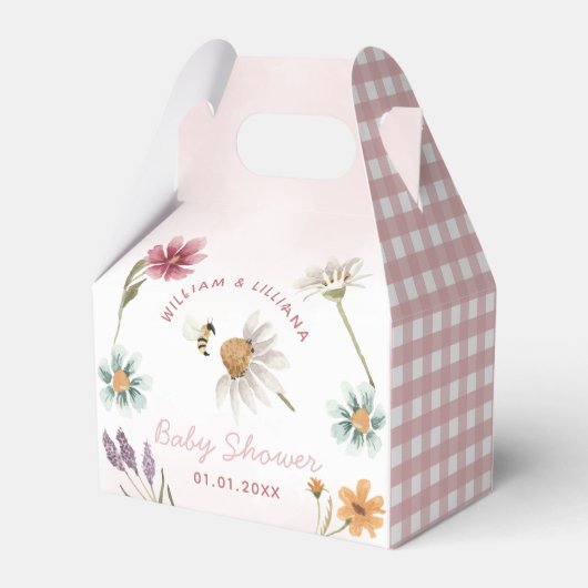Spring Wildflower Baby shower Favor Box Bedankdoosjes (Achterkant)