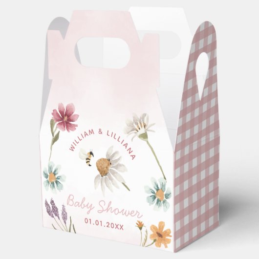 Spring Wildflower Baby shower Favor Box Bedankdoosjes (Geopend)