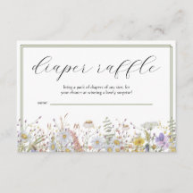 Spring Wildflower Baby shower Luier Raffle