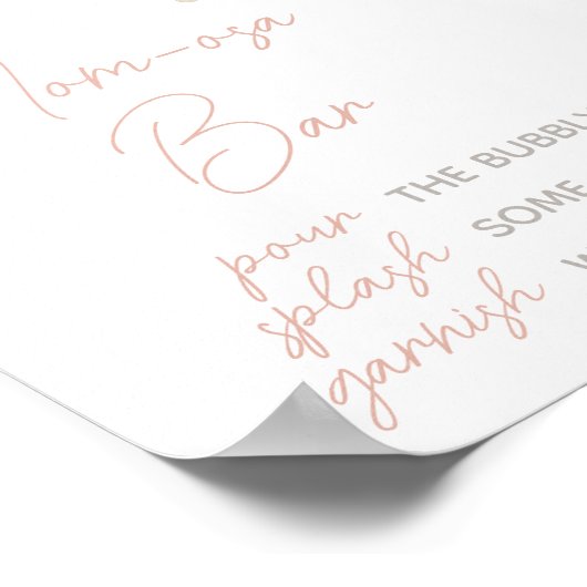 Spring Wildflower Baby shower Moeder Osa Bar Poster (Hoek)