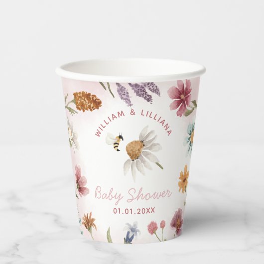 Spring Wildflower Baby shower papieren bekers (Voorkant)