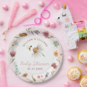 Spring Wildflower Baby shower Papieren Bordje (Feest)