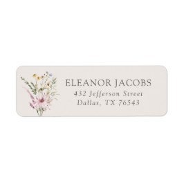 Spring Wildflower Baby shower retouradres Etiket