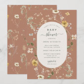 Spring Wildflower Baby shower Uitnodiging Kaart (Voorkant / Achterkant)