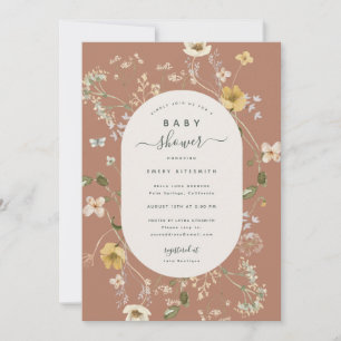 Spring Wildflower Baby shower Uitnodiging Kaart