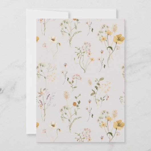 Spring Wildflower Baby shower Uitnodiging Kaart (Achterkant)