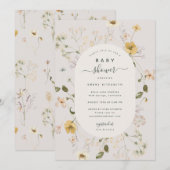 Spring Wildflower Baby shower Uitnodiging Kaart (Voorkant / Achterkant)