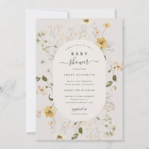Spring Wildflower Baby shower Uitnodiging Kaart