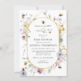 Spring Wildflower | Baby shower van bijen Kaart