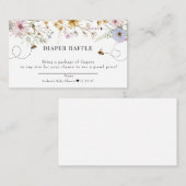 Spring Wildflower | Baby shower van bijen | Luier Informatiekaartje (Voorkant / Achterkant)