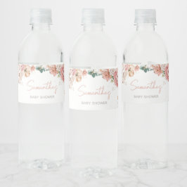 Spring Wildflower Baby shower Waterfles Etiket