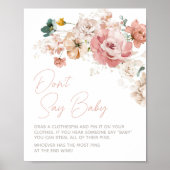 Spring Wildflower Baby shower zeg niet Baby Poster (Voorkant)