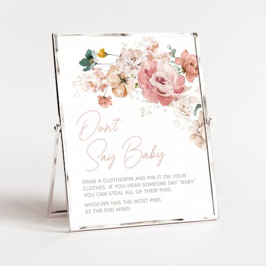 Spring Wildflower Baby shower zeg niet Baby Poster