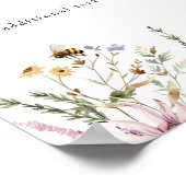Spring Wildflower | Bijendouche | Aangepast tekstt Poster (Hoek)