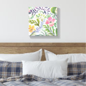 Spring Wildflower Bloemen | Bloemenvelden Canvas Afdruk (Insitu (Slaapkamer))