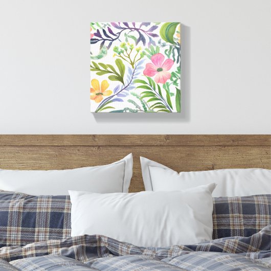 Spring Wildflower Bloemen | Bloemenvelden Canvas Afdruk (Insitu (Slaapkamer))