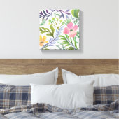Spring Wildflower Bloemen | Bloemenvelden Canvas Afdruk (Insitu (Slaapkamer))
