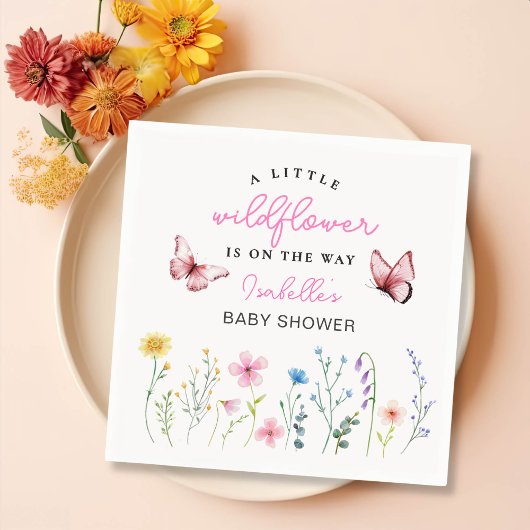 Spring Wildflower Bloemen Meisje Baby shower Servet