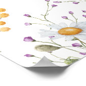 Spring wildflower bloemenwelkom Baby shower Poster (Hoek)
