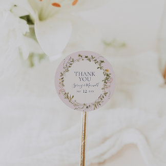 Spring Wildflower | Blush Bedankt voor je favoriet Ronde Sticker