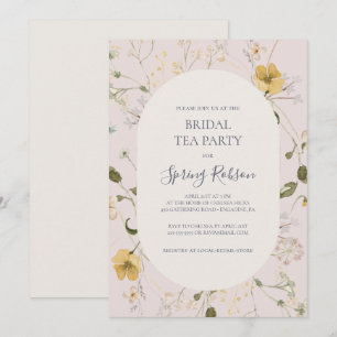 Spring Wildflower Blush Bridal Tea Party Kaart