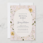 Spring Wildflower | Blush Brunch en Bubble Shower Kaart (Voorkant)