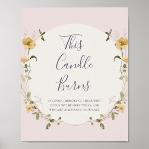 Spring Wildflower Blush deze kaars brandt bruiloft Poster