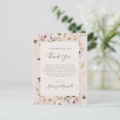 Spring Wildflower | Blush-kaart voor bedankt Briefkaart (Staand voorkant)