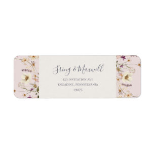 Spring Wildflower   Blush Return Address Label