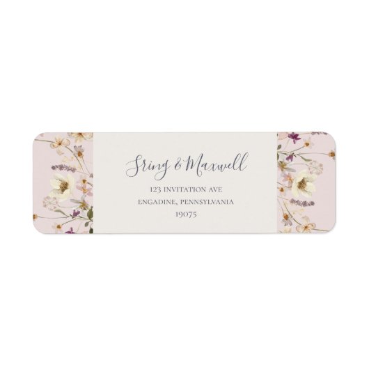 Spring Wildflower | Blush Return Address Label (Voorkant)