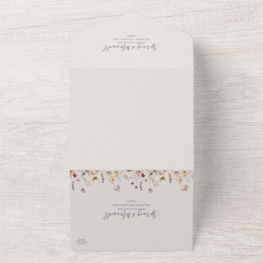 Spring Wildflower | Blush Seal and Send All In One Uitnodiging (Buitenkant)