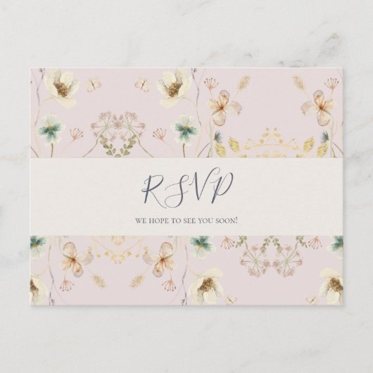 Spring Wildflower | Blush Song Request RSVP Briefkaart (Voorkant)