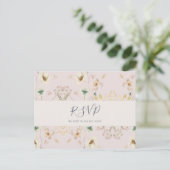 Spring Wildflower | Blush Song Request RSVP Briefkaart (Staand voorkant)