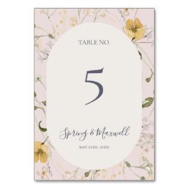 Spring Wildflower | Blush-tabelnummer Kaart