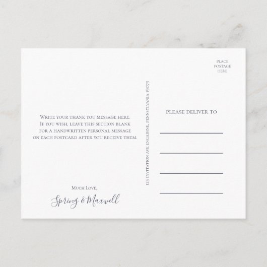 Spring Wildflower | Blush Weddenschap Bedankt Briefkaart (Achterkant)
