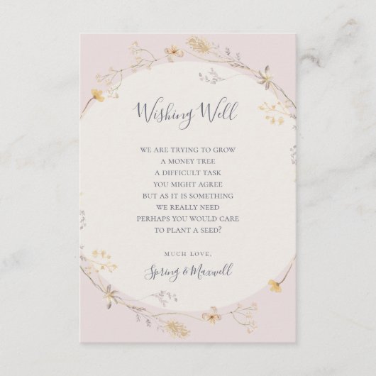 Spring Wildflower | Blush Weddenschap goed Informatiekaartje (Voorkant)