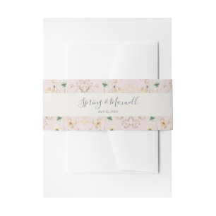 Spring Wildflower   Blush Weddenschap Uitnodigingen Wikkel