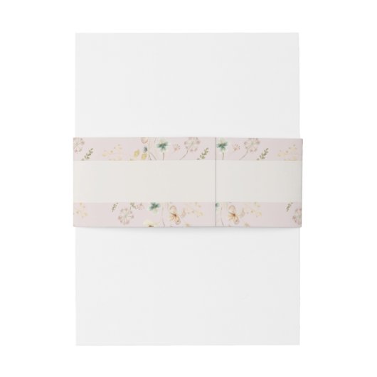 Spring Wildflower | Blush Weddenschap Uitnodigingen Wikkel (Achterkant Voorbeeld)